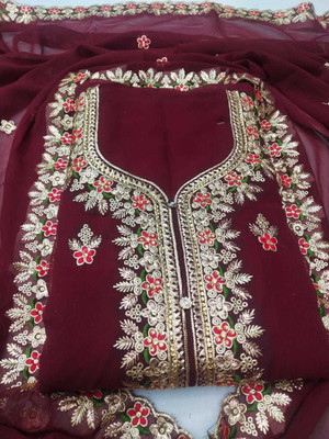 Revella Georgette Embroidered Kurta & Churidar Material