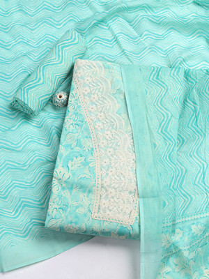 Meena Bazaar Cotton Blend Embroidered Salwar Suit Material