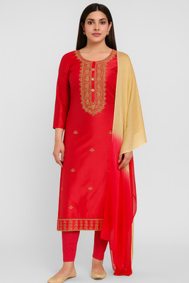 LaxmiCollection Pure Cotton Embroidered Salwar and Dupatta Material