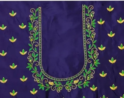 Zenomics Cotton Silk Embroidered Blouse Material
