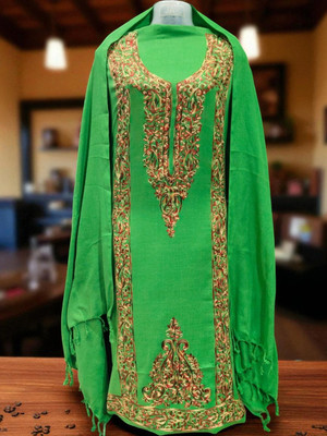 REET MAHAL Wool Embroidered Salwar Suit Material