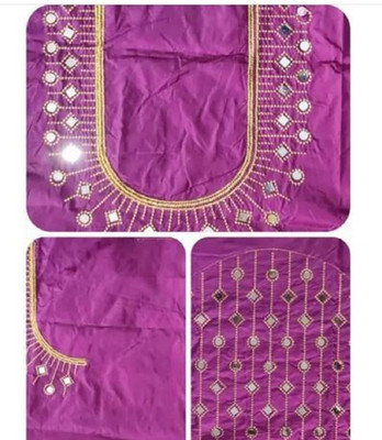Zenomics Cotton Silk Embroidered Blouse Material