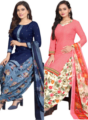 Threads Cotton Blend Printed Salwar Suit Material