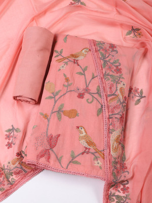Meena Bazaar Cotton Blend Embroidered Salwar Suit Material