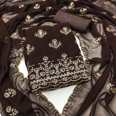 BRJ NX Georgette Embroidered Salwar Suit Material