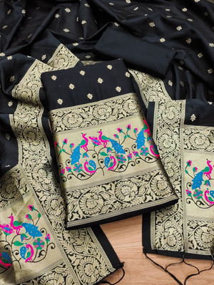 LeeliPeeri Designer Cotton Silk Embellished Salwar Suit Material