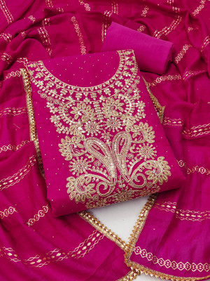 Nayanthara Trends Chanderi Embroidered Salwar Suit Material