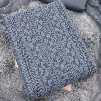 sarvopar fab Georgette Embroidered Salwar Suit Material
