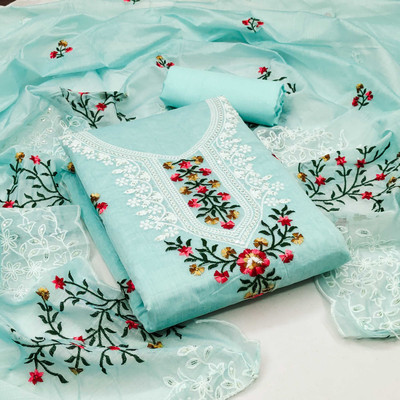 PandadiSaree Chanderi Embroidered Salwar Suit Material