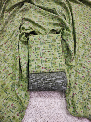 Wardrobehub Cotton Blend Printed Kurta & Palazzo Material