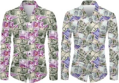 HK FASHION Cotton Polyester Blend Printed Shirt Fabric