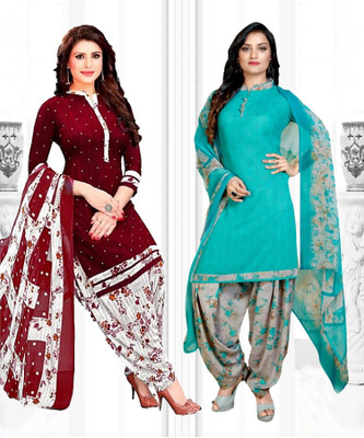INITHI Crepe Printed Salwar Suit Material