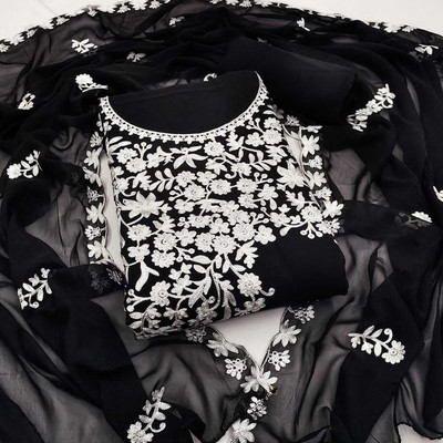 BlissFlair Georgette Embroidered Kurta Fabric