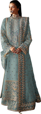 VIBHULEHENGA Georgette Embroidered Salwar Suit Material