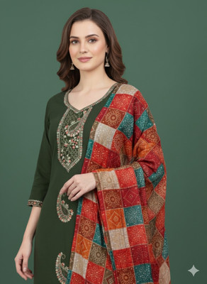 GFASHION Cotton Blend Embroidered Salwar Suit Material