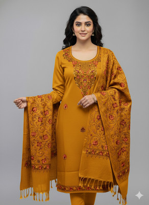 REET MAHAL Wool Embroidered Salwar Suit Material