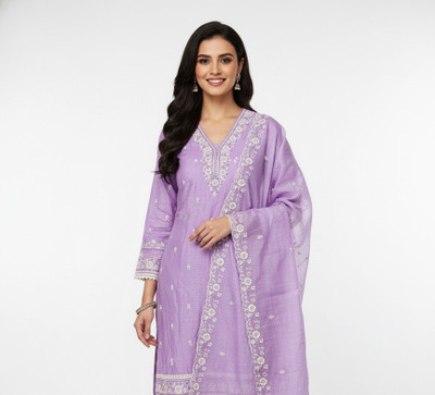 rajgharan nx Chanderi Embroidered Salwar Suit Material