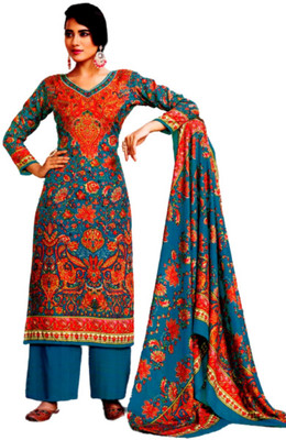 Vita E Bella Wool Embellished, Printed Kurta & Palazzo Material