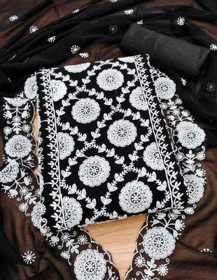 skyfiesta Georgette Embroidered Salwar Suit Material