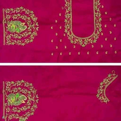 AYONIJA Cotton Silk Embroidered Blouse Material