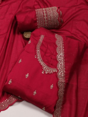Mbz.in by Meena Bazaar Art Silk Embroidered Salwar Suit Material