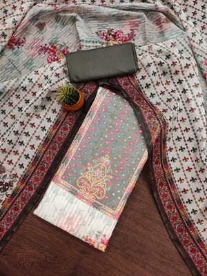 Jaipur Kurti Organza Floral Print Salwar Suit Material