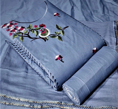 NANDUVIKA Cotton Blend Embroidered Salwar Suit Material
