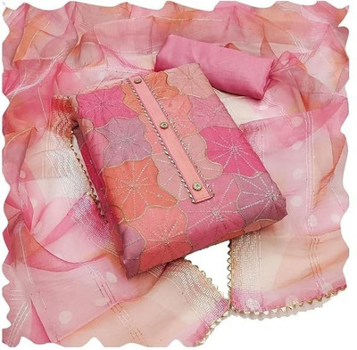 BlissFlair Georgette Embroidered Salwar Suit Material