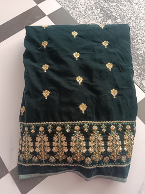 Divine Trends Velvet Embellished Blouse Material