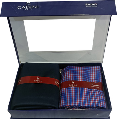 CADINI Cotton Blend Solid, Checkered Shirt & Trouser Fabric