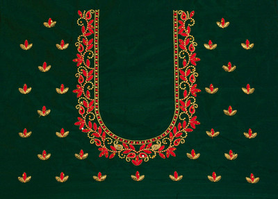 moltera Cotton Silk Embroidered Blouse Material