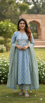 STALWART36 Pure Cotton Embroidered Salwar Suit Material