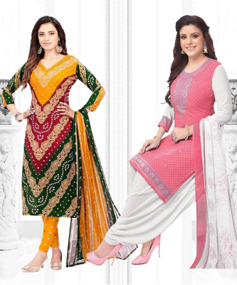 INITHI Crepe Printed Salwar Suit Material