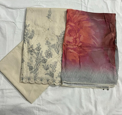 Dimplecreations Cotton Linen Solid, Floral Print, Printed, Striped, Graphic Print Salwar Suit Material