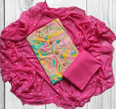 FAB JUNCTION Pure Cotton Printed Salwar Suit Material