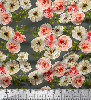 Soimoi Pure Cotton Floral Print Multi-purpose Fabric