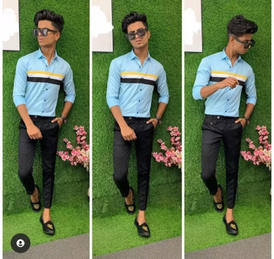 Rbb Polycotton Colorblock Shirt & Trouser Fabric