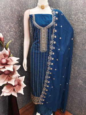 AP FAB Silk Blend Printed Salwar Suit Material