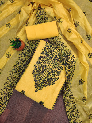 Nayanthara Trends Chanderi Embroidered Salwar Suit Material