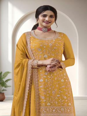 Dealbazaars Corporation Georgette Embroidered Salwar Suit Material