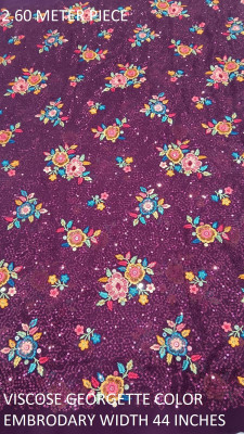 SATKAAR FASHIONS Georgette Embroidered Multipurpose Running Fabric