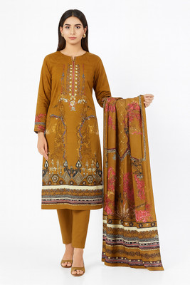 RangeRiwaj Cotton Blend Embroidered, Floral Print Salwar Suit Material