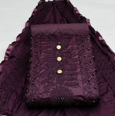 Zanzar Enterprise Pure Cotton Self Design Salwar Suit Material