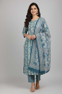 Chingaari Cotton Blend Floral Print Kurta Fabric
