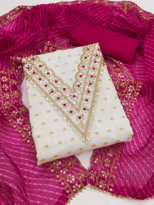 Nayanthara Trends Chanderi Embroidered Salwar Suit Material
