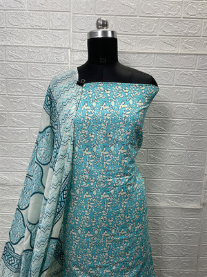Nagi Textile Cotton Linen Printed Kurta & Palazzo Material