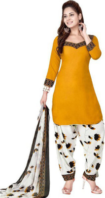 kritanya creation Crepe Printed Salwar Suit Material