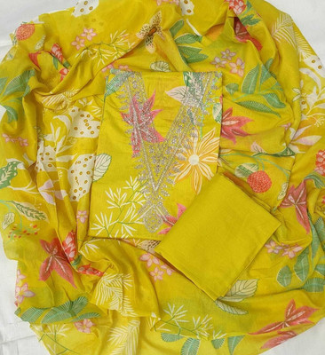 FAB JUNCTION Pure Cotton Printed Kurta & Churidar Material