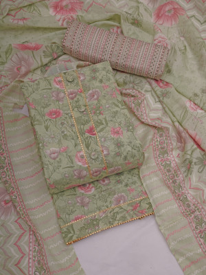 Stylish Designer Cotton Blend Printed Kurta & Churidar Material