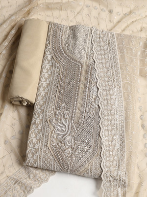 Meena Bazaar Georgette Embroidered Salwar Suit Material